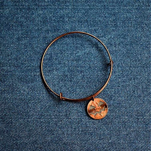 Jack-o-lantern Cut Penny Bangle
