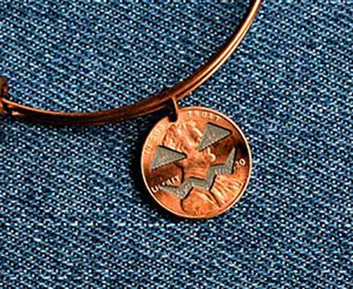 Jack-o-lantern Cut Penny Bangle