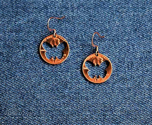 Butterfly Cut Penny Earrings