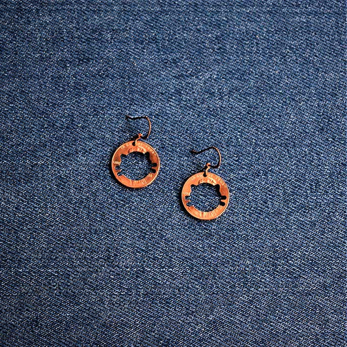 Cat Cut Penny Earrings