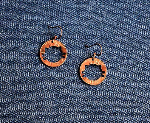 Cat Cut Penny Earrings