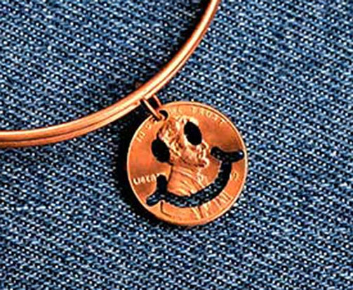 Smiley Face Cut Penny Bangle