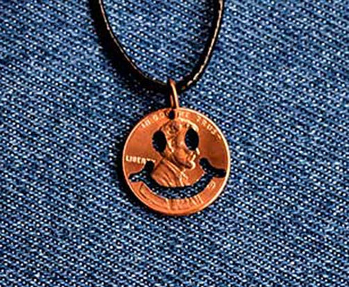 Smiley Face Cut Penny Bangle