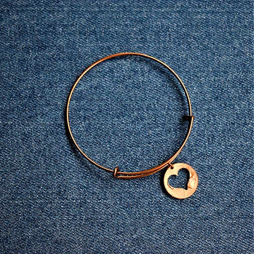 Heart Cut Penny Bangle