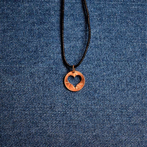Heart Cut Penny Pendant