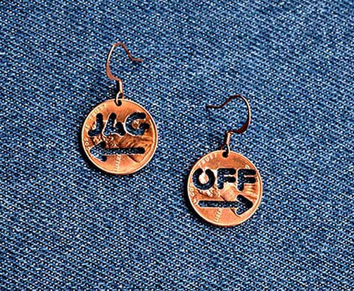 Jagoff Cut Penny Earrings