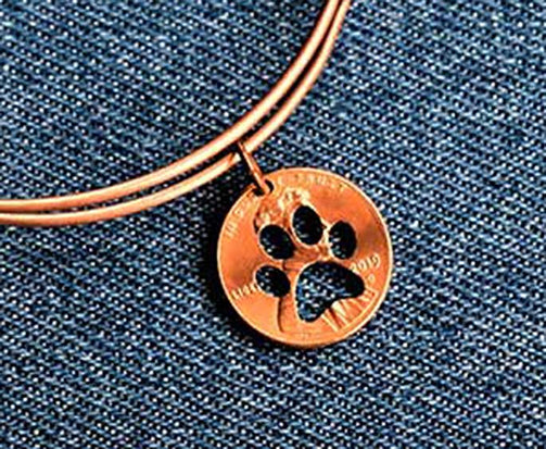 Paw Cut Penny Bangle 