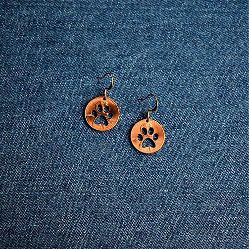 Paw Cut Penny Earrings