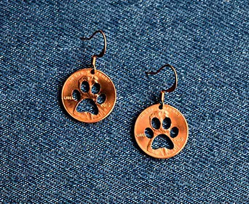 Paw Cut Penny Earrings