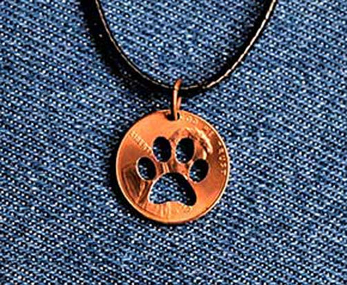 Paw Cut Penny Pendant