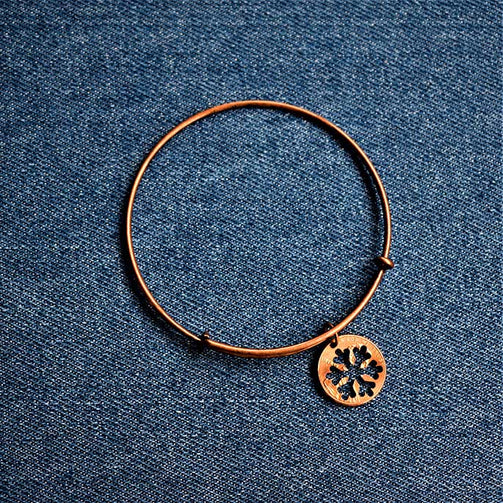 Snowflake Cut Penny Bangle