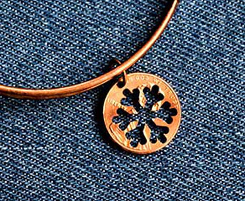 Snowflake Cut Penny Bangle