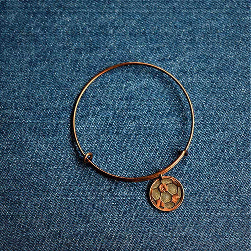 Cut Penny Soccer Ball Bangle
