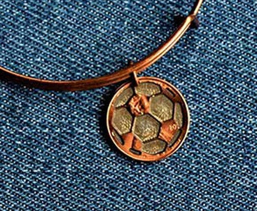 Cut Penny Soccer Ball Bangle