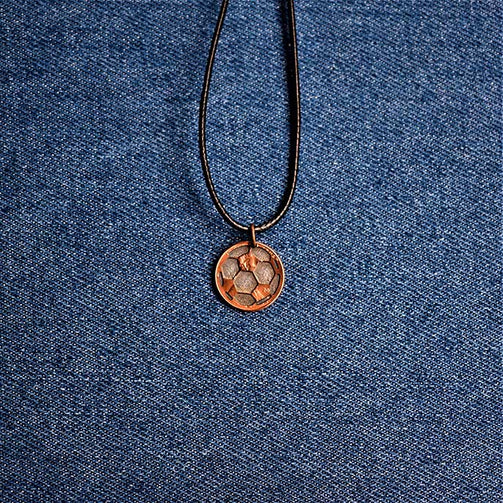 Soccer Ball Cut Penny Pendant