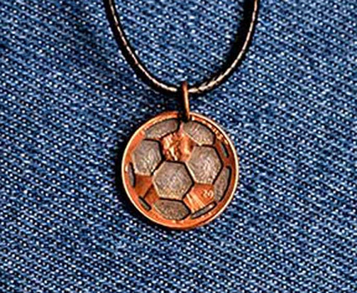 Soccer Ball Cut Penny Pendant