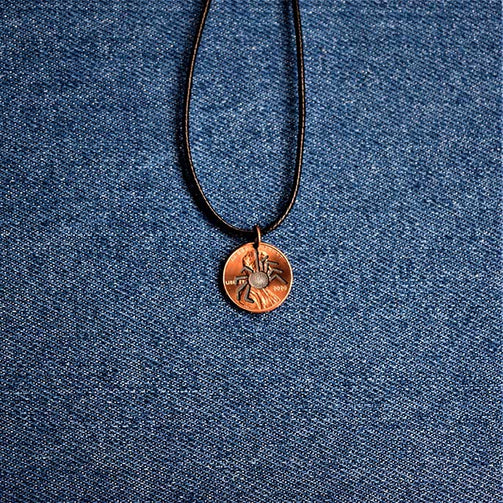 Spider Cut Penny Pendant