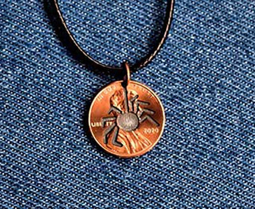 Spider Cut Penny Pendant