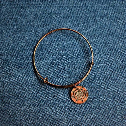 Spider Web Cut Penny Bangle