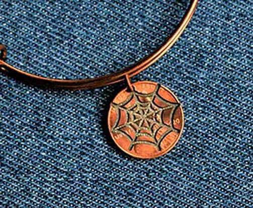 Spider Web Cut Penny Bangle