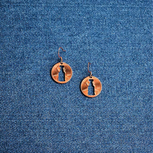 Stanley Cup Cut Penny Earrings