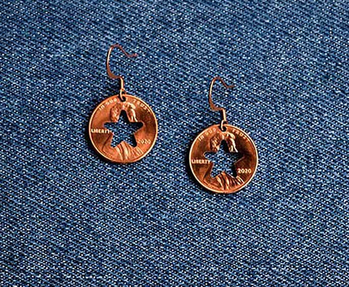 Star Cut Penny Earrings