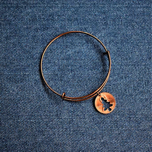 Tree Cut Penny Bangle