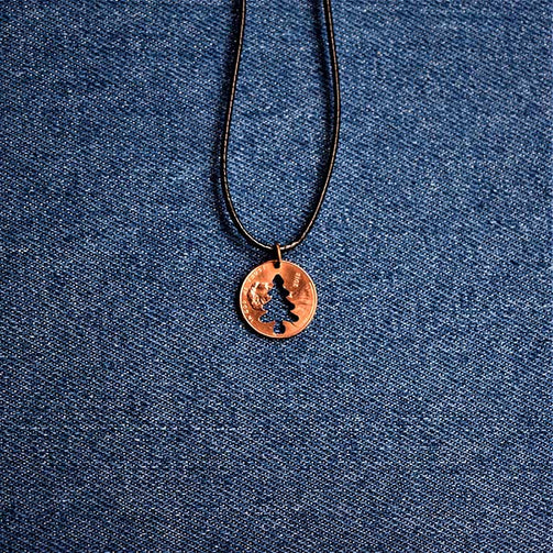 Tree Cut Penny Pendant