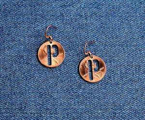 "P" Cut Penny Earrings