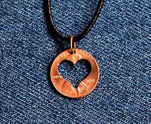 Heart Cut Penny Pendant