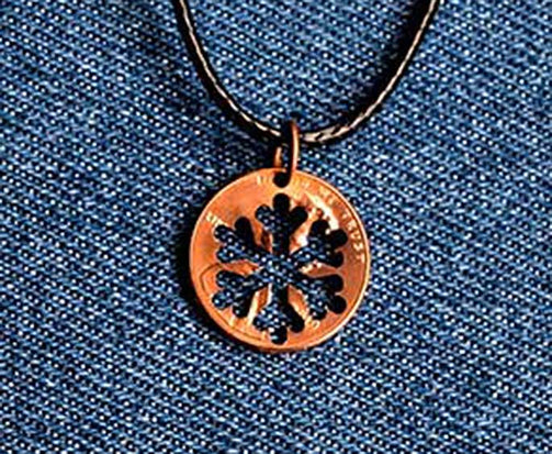 Snowflake Cut Penny Pendant
