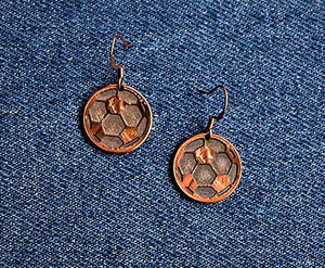 Soccer Ball Cut Penny Earrings